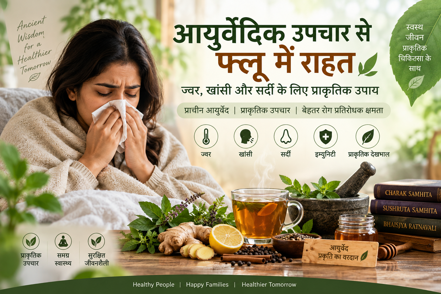 आयुर्वेदिक उपचार से फ्लू में राहत: ज्वर, खांसी और सर्दी के लिए उपाय